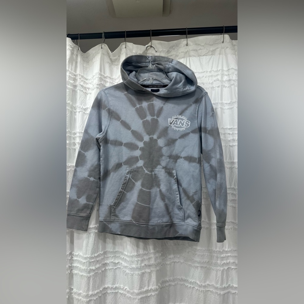 Vans Youth Medium Tie Dye Pullover Hoodie in Ashley Blue sweatshirt boys girls